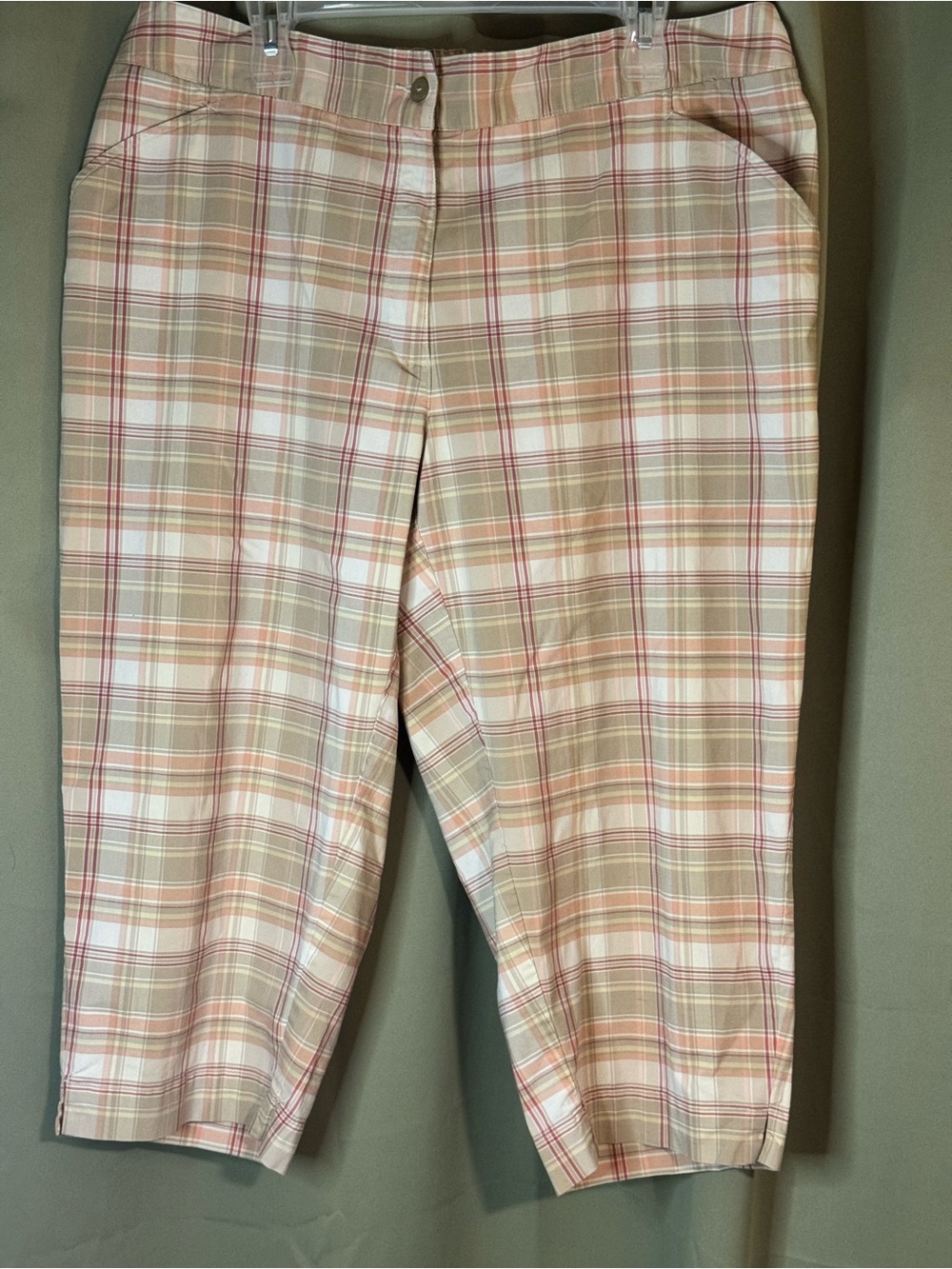 Lizgolf Pink Plaid Golf Capri Pants Audra Style Size 20W